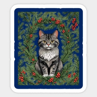 Cute Maine Cat With Pine Sticker